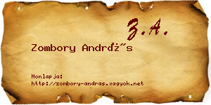 Zombory András névjegykártya